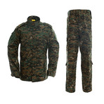 Jacket + Trousers Set // Dark Green + Camouflage (L)