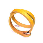 Touch Collection // Wrap Cowhide Bracelet // Mustard + Silver (8")