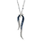 Stefan Hafner 18k White Gold Diamond + Blue Sapphire Necklace