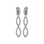 Stefan Hafner 18k White Gold Diamond Triple Link Earrings
