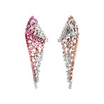Stefan Hafner 18k White Gold Diamond + Pink Sapphire Earrings