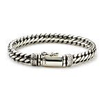 Sterling Silver Woven Chain Bracelet // 10mm (8" // 59.5g)