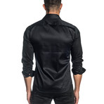 Jared Lang // Capri Long Sleeve Button-Up Shirt // Black (L)