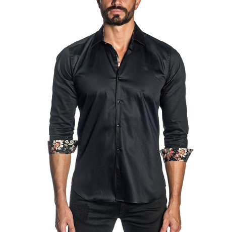 Jared Lang // Robin Long Sleeve Button-Up Shirt // Black (S)