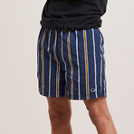 Preto Striped Swim Shorts // Navy (L)