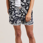 Aloha Hawaiian Printed Swim Shorts // Black (XL)
