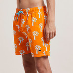 Pulco Palm Print Swim Shorts // Burnt Orange (S)