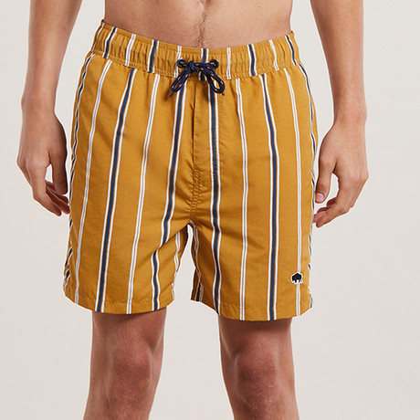 Preto Striped Swim Shorts // Tobacco (L)