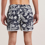 Aloha Hawaiian Printed Swim Shorts // Black (XL)