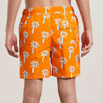 Pulco Palm Print Swim Shorts // Burnt Orange (S)