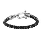Horseshoe Cable Bracelet // Black + Silver
