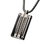 Steel Chunky Cable Polished Pendant + 24" Chain