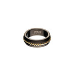 Polished Plated Inlayed Ring // Gold (Size: 10)
