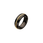 Polished Plated Inlayed Ring // Gold (Size: 9)