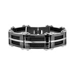 Multiple Black Inlayed Cable Bracelet