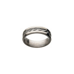 Steel Twist Cable Inlay Ring // Silver (Size: 9)
