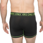 3 Pack Athletic Boxer Brief Contrast Elastic // Black + Blue + Green + Red (L)
