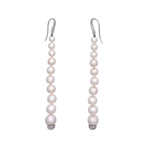 Assael 18k White Gold Diamond + Japanese Akoya Pearl Earrings I