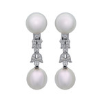 Assael 18k White Gold Diamond + South Sea Pearl Earrings VIII