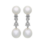Assael 18k White Gold Diamond + South Sea Pearl Earrings III