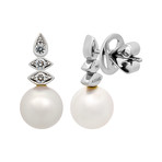Assael 18k White Gold Diamond + Japanese Akoya Pearl Earrings IV