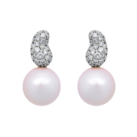 Assael 18k White Gold Diamond + Japanese Akoya Pearl Earrings II