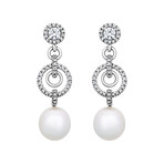 Assael 18k White Gold Diamond + South Sea Pearl Earrings XI