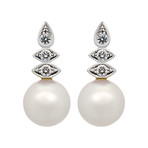Assael 18k White Gold Diamond + Japanese Akoya Pearl Earrings IV