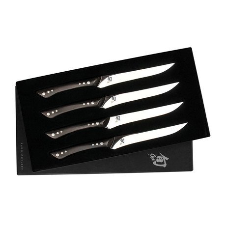 Shima // 4 Piece Steak Knife Set // Black