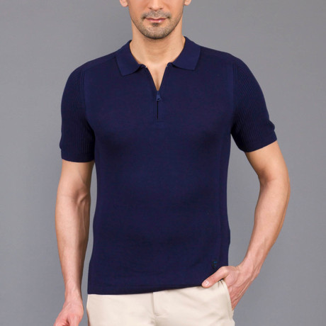 Gabriel Tricot Linen T-Shirt // Dark Blue (S)