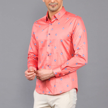 Owen Button-Up Shirt // Salmon (S)