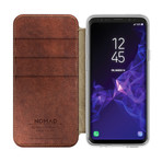 Clear Folio // Rustic Brown Leather (Samsung S9)