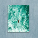 Man Swimming In Sea (16"W x 20"H x 1"D)