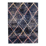 Morocco Abstract Rug // Navy (7'3"L x 5'3"W)