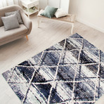 Morocco Abstract Rug // Blue (7'3"L x 5'3"W)