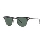 Men's Lightray Titanium Clubmaster Sunglasses // Blasted Gunmetal + Green