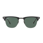 Men's Lightray Titanium Clubmaster Sunglasses // Blasted Gunmetal + Green