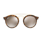 Men's Gatsby Phantos Double Bridge Sunglasses // Havana + Light Brown Mirror + Gold