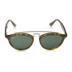 Men's Gatsby Oval Double Bridge Sunglasses // Tortoise + Green