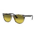 Men's Wayfarer Washed Evolve Sunglasses // Beige Havana + Black + Yellow Photochromic