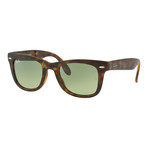 Men's Wayfarer Folding Sunglasses // Havana + Green Gradient