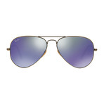 Men's Aviator Flash Sunglasses // Bronze Cooper + Blue Mirror