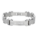 Cubic Zirconia Link Bracelet // Silver