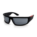 Prada Sport // Men's PS02US-1BO5L0 Sunglasses // Black + Silver Mirror