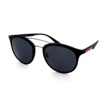 Men's PS04RS-DG05Z1 Round Sunglasses // Black + Gray