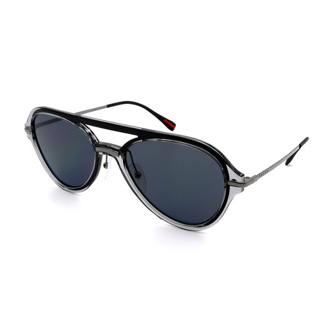 Prada Sport // Men's PS04TS-P2X5Z1 Aviator Sunglasses // Black + Gray
