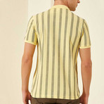 Vertical Stripe Polo // Yellow (L)