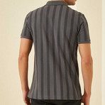 Vertical Stripe Polo // Dark Gray (XL)