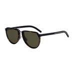 Men's 248S Aviator Sunglasses (Dark Havana Frame + Green Lens)