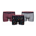 Feel Good Boxer // Red + Gray // Set of 3 (XS)